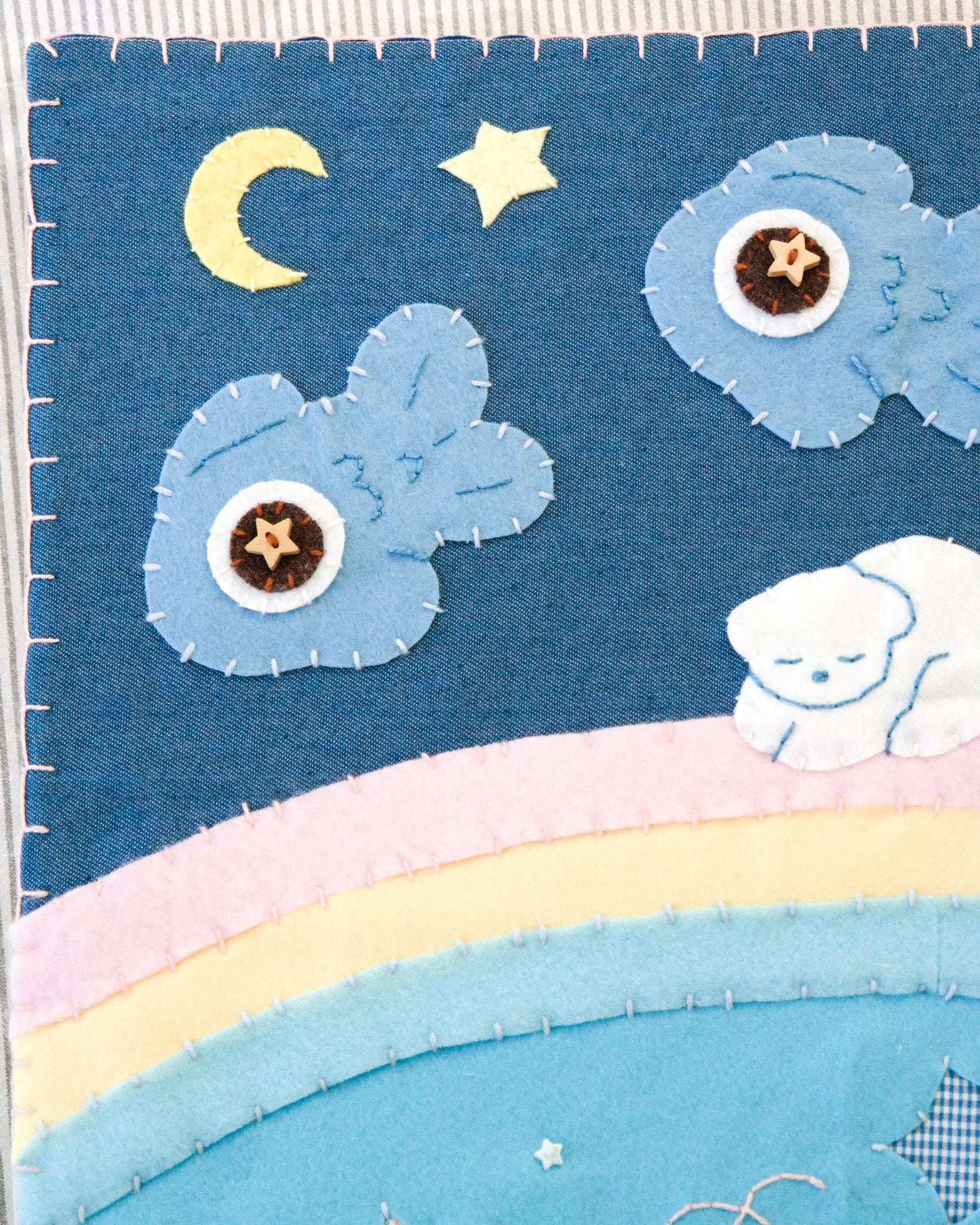 "Best Playmates" Handmade Felt Original Artwork