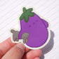 playdate! Eggplant and Dog Matte Vinyl Sticker