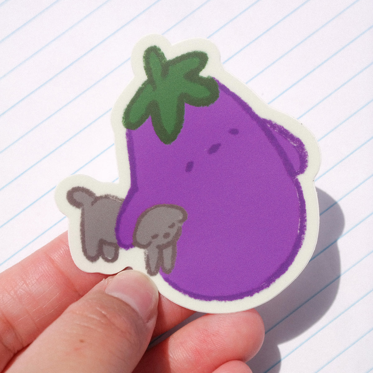 playdate! Eggplant and Dog Matte Vinyl Sticker