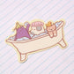 playdate! Guys in Bathtub Matte Vinyl Sticker