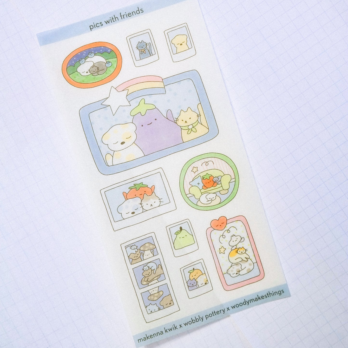 playdate! Pics with Friends Washi Sticker Sheet