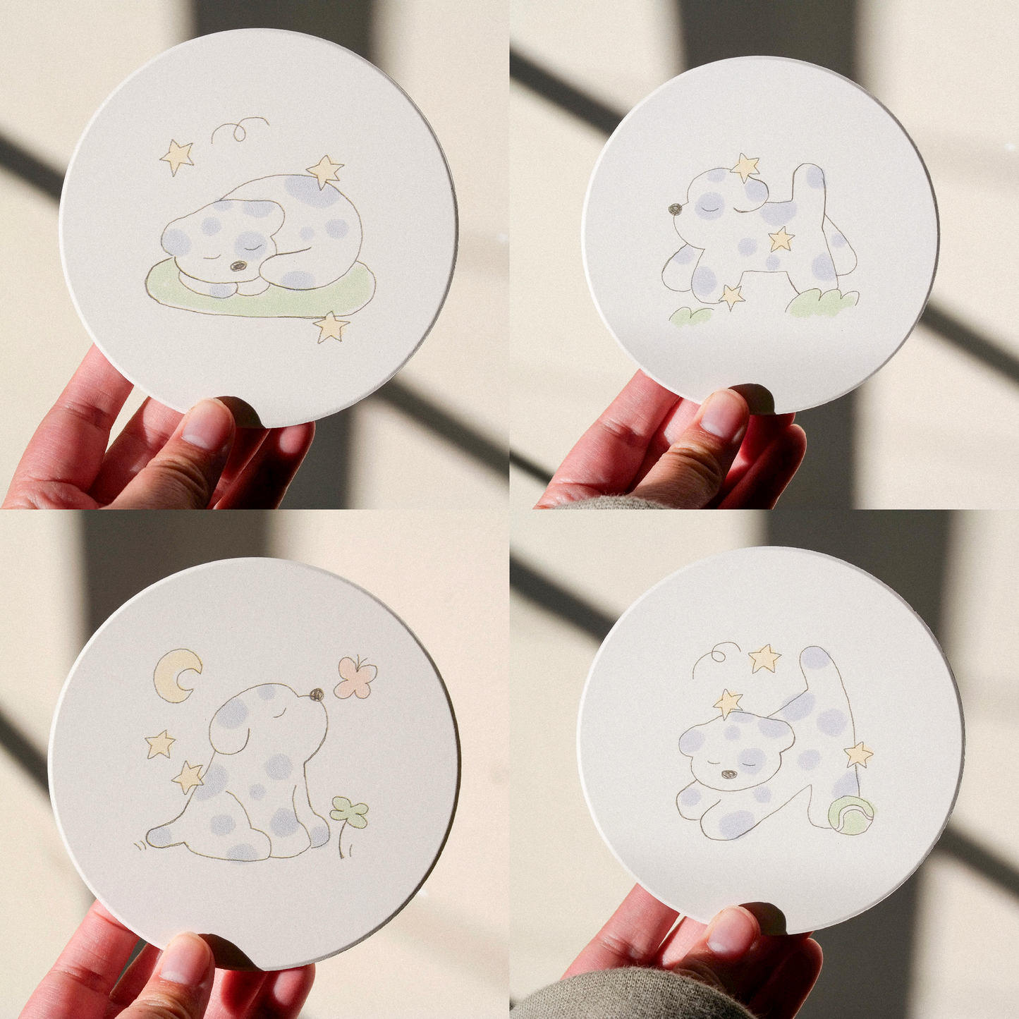 Puppies Ceramic Coaster Set