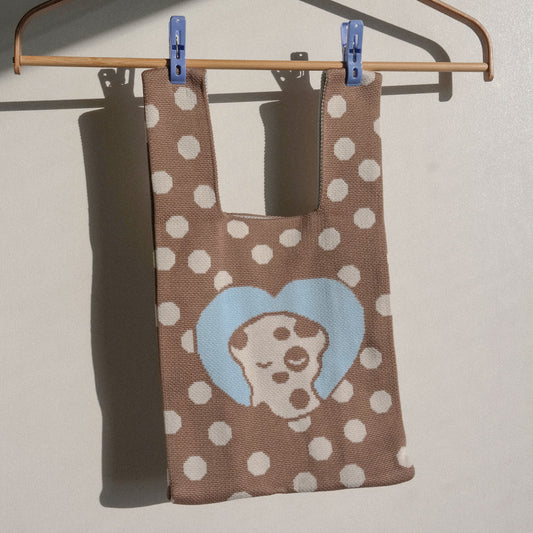 Puppy Love Mini Knitted Tote Bag