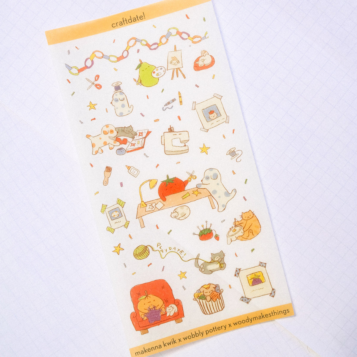 playdate! Craftdate Washi Sticker Sheet