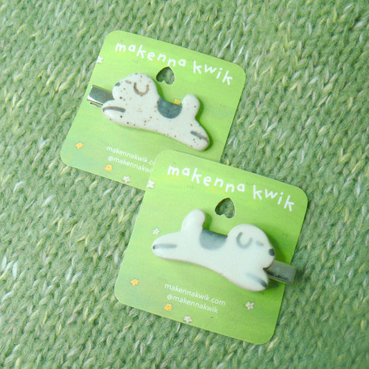 Ceramic Hair Clip - Jumping Dog