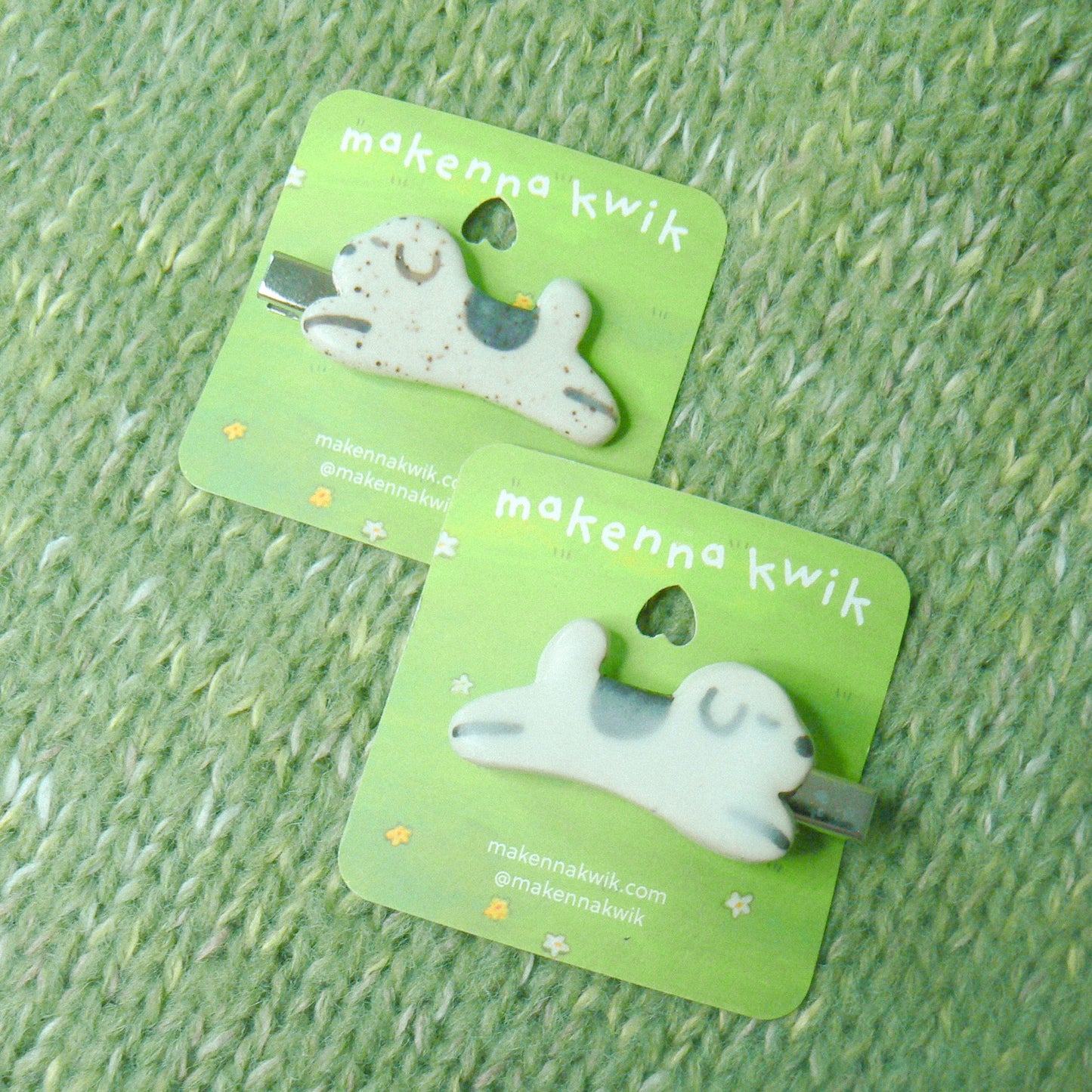 Ceramic Hair Clip - Jumping Dog