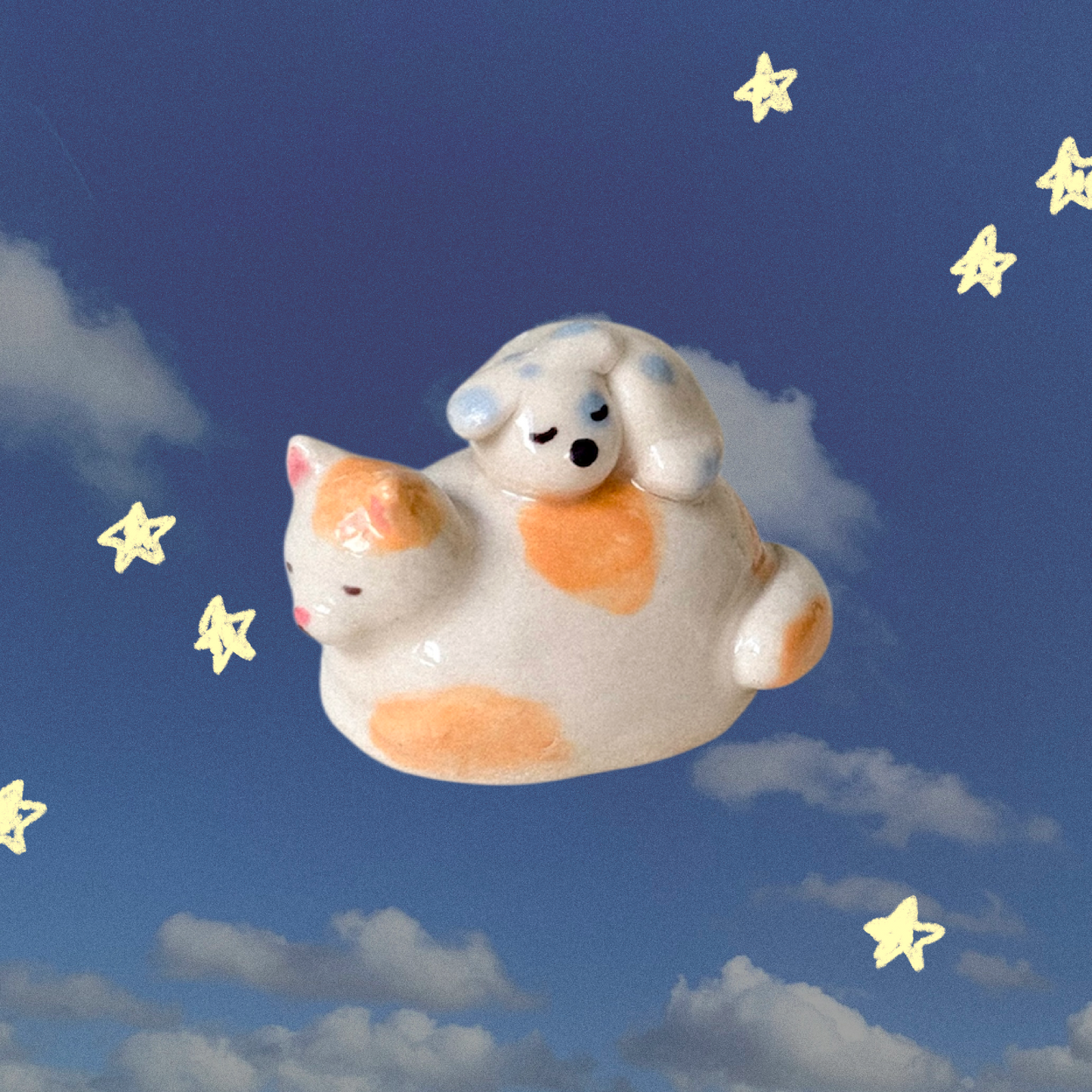 Woody Makes Things x Makenna Kwik Ceramic Figurine - Loaf Kitty and Puppy