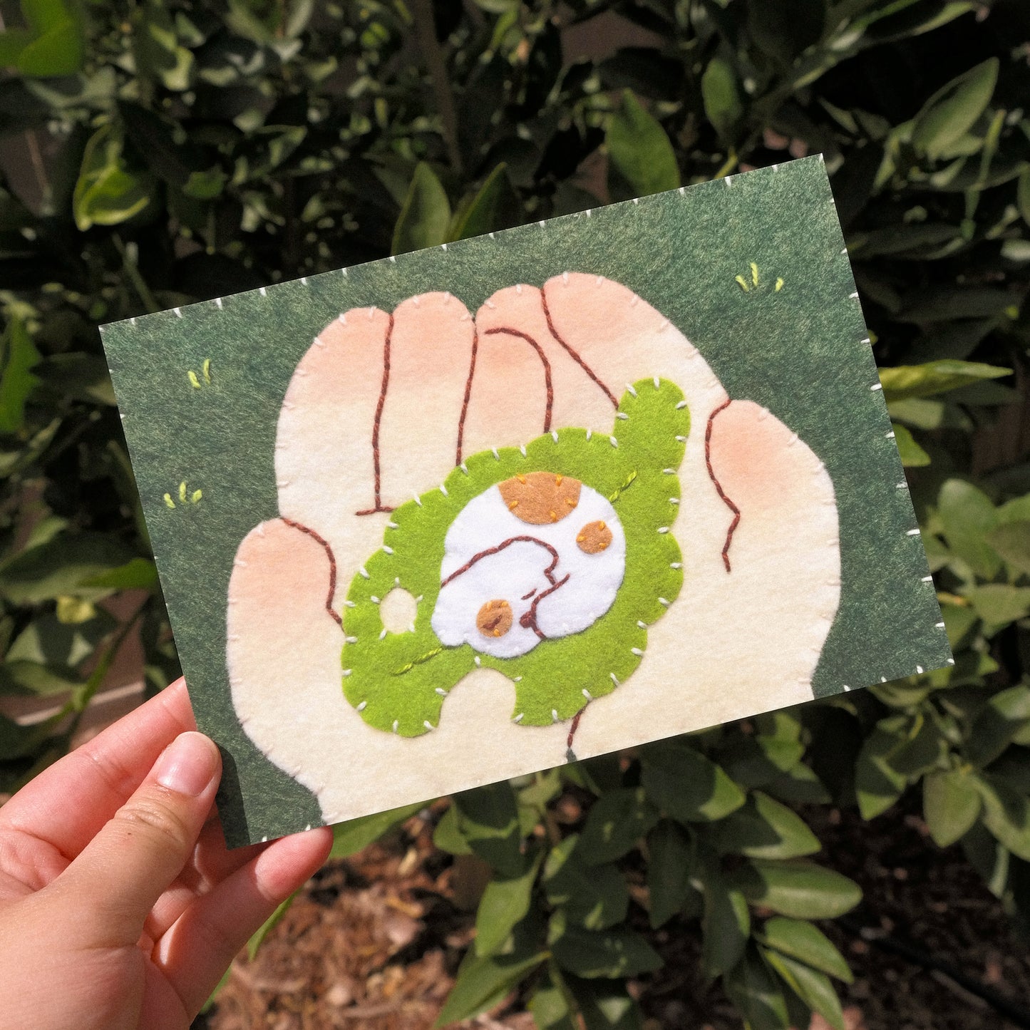 Favorite Nap Spot Felt Series 5x7 Postcard Print