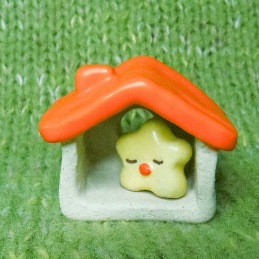 Star and House Ceramic Sculpture