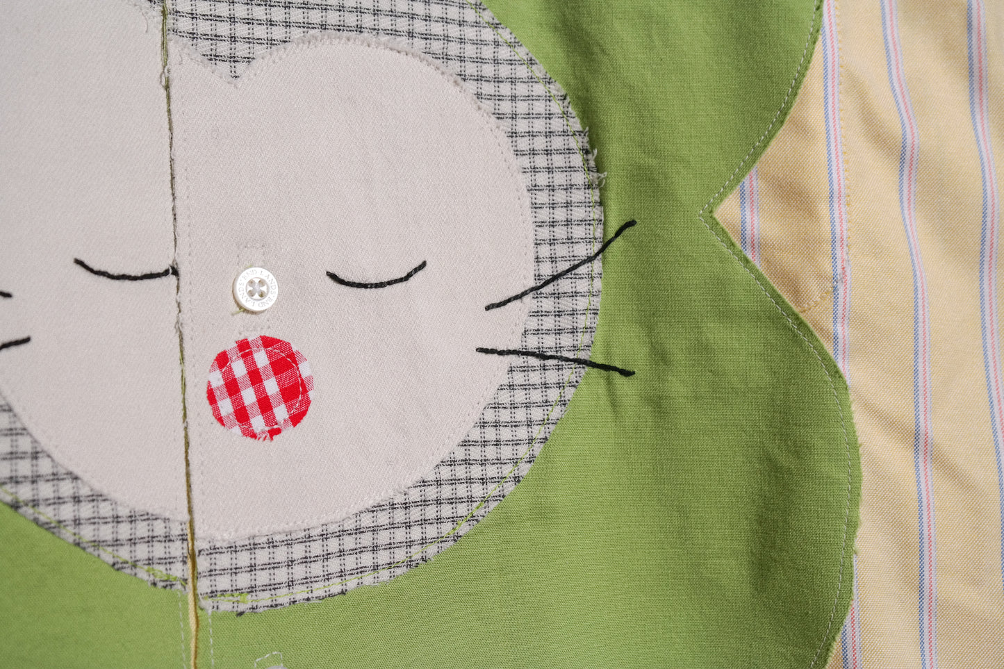 Upcycled Cat Appliqué Shirt