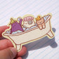playdate! Guys in Bathtub Matte Vinyl Sticker