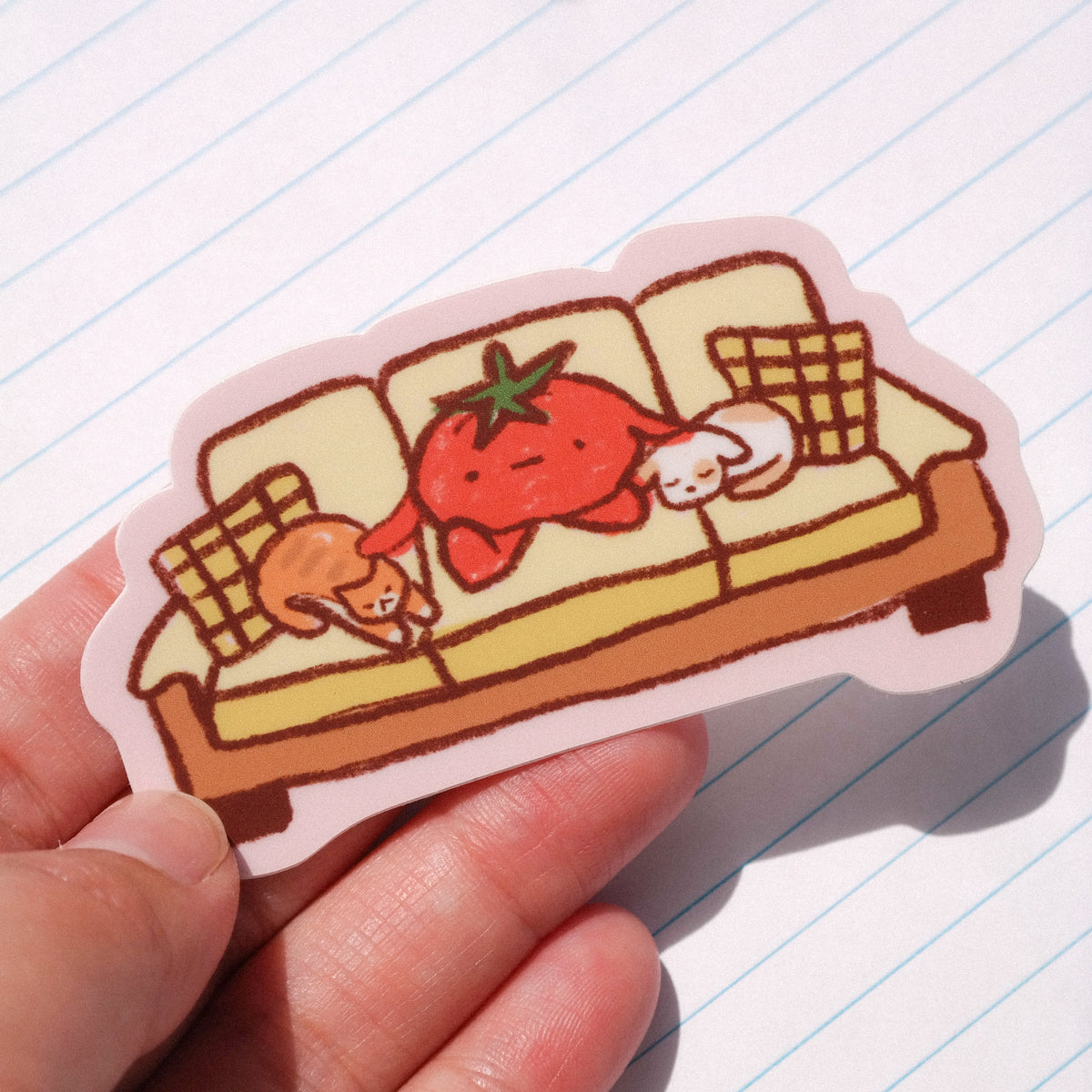 playdate! Guys on Couch Matte Vinyl Sticker