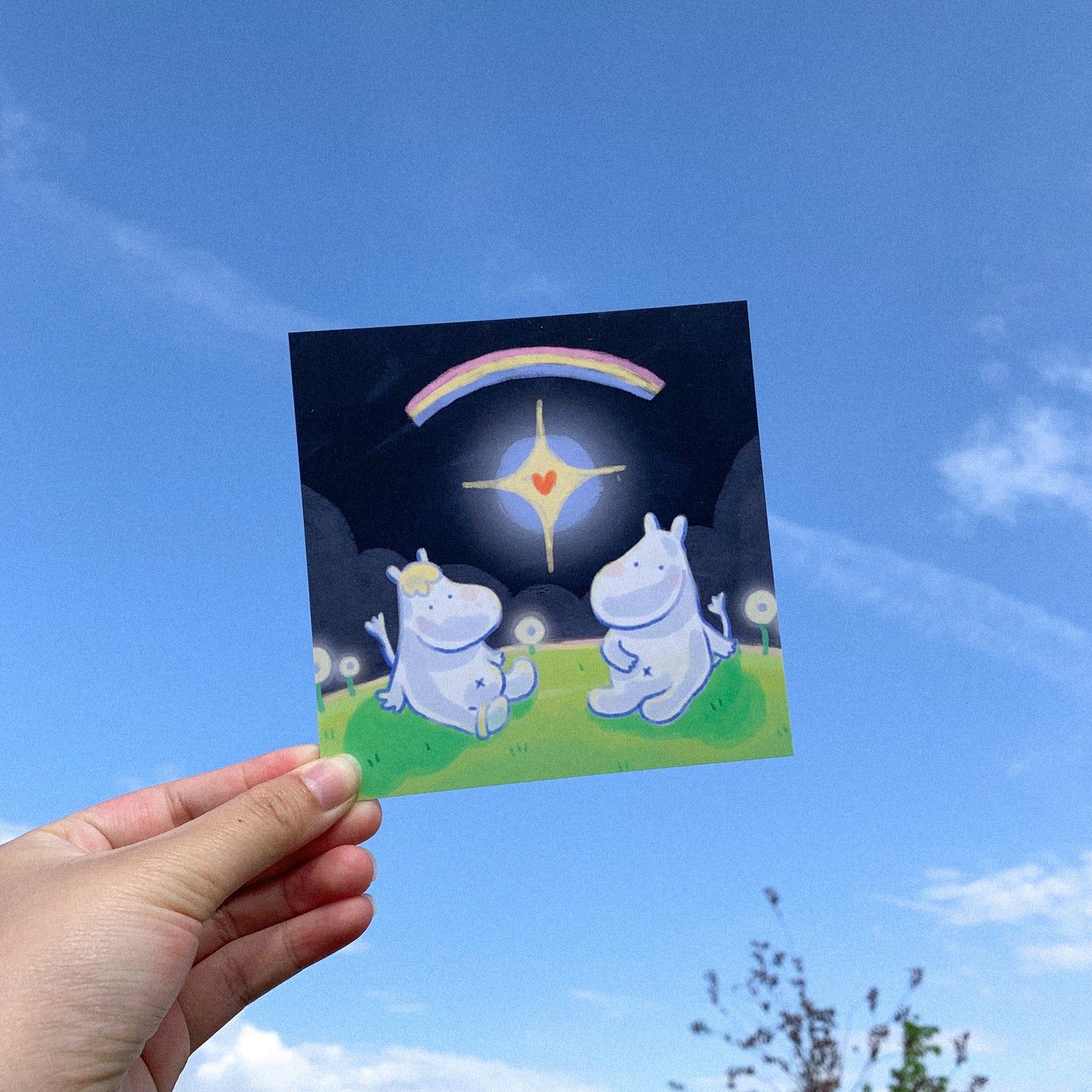 Moomin Love Mini Square Postcard Art Print