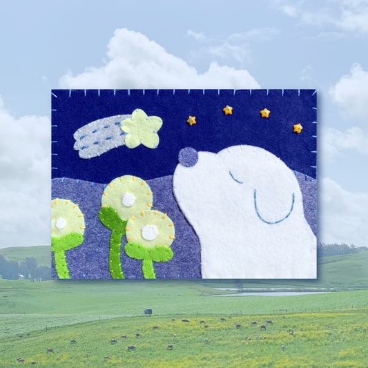 Nighttime Routine Felt Series 5x7 Postcard Print