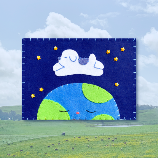 Hello World Felt Series 5x7 Postcard Print