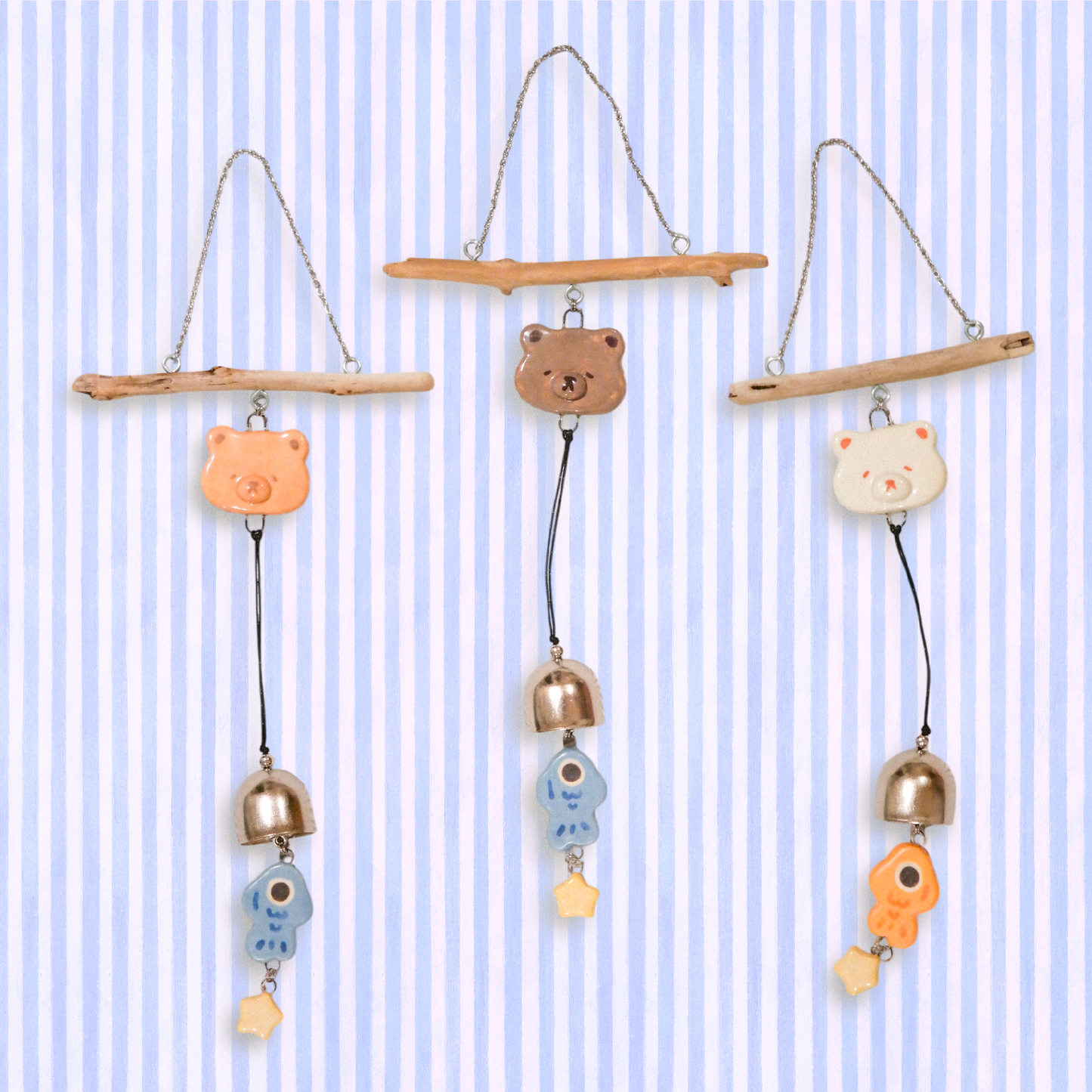 Woody Makes Things x Makenna Kwik Bear Ceramic Wind Chime