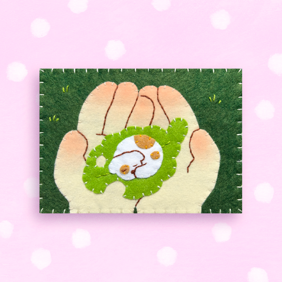 Favorite Nap Spot Felt Series 5x7 Postcard Print