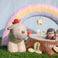 "Puppy Playground: Tree Stump" Ceramic Sculpture
