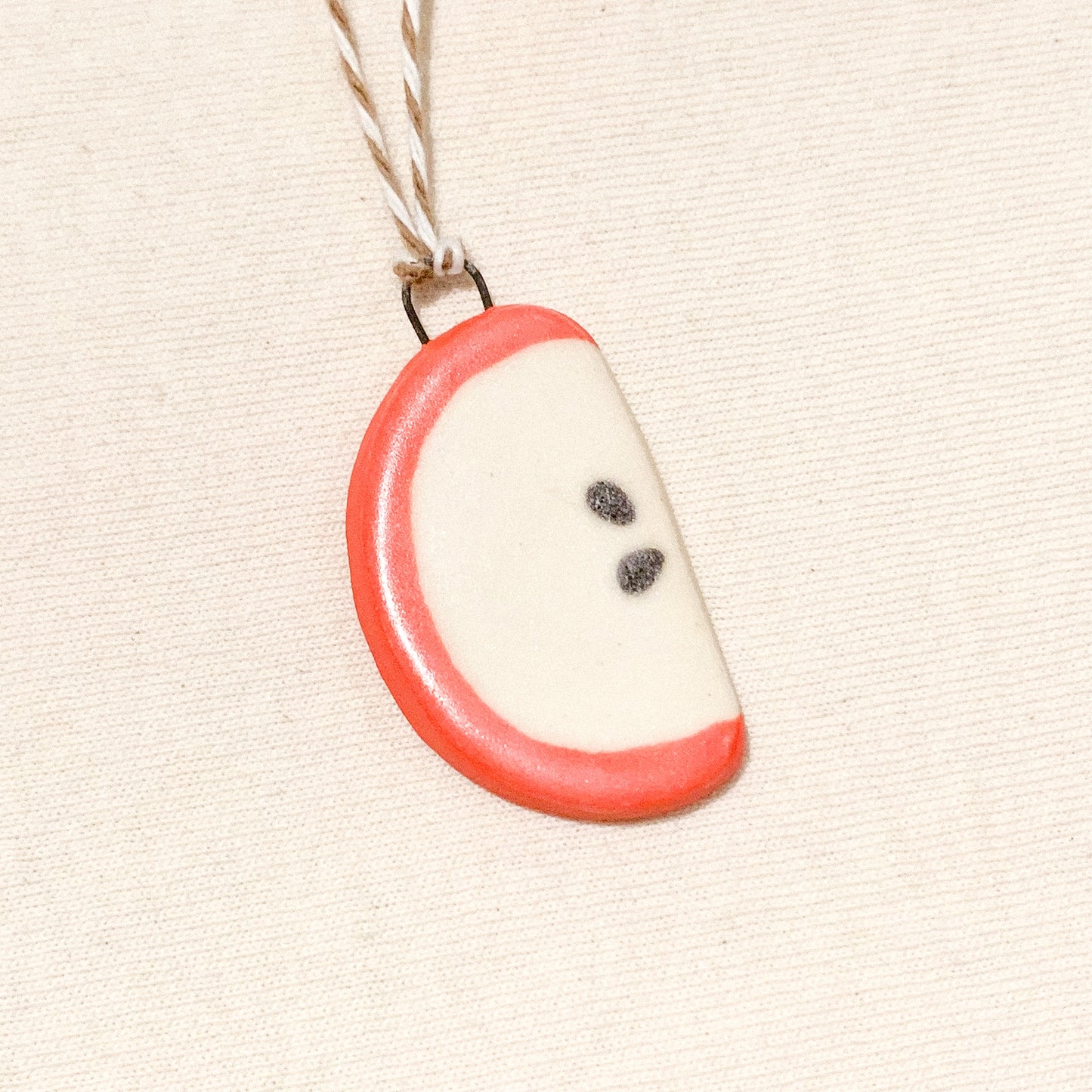 Mini Ceramic Ornament - Apple Slice