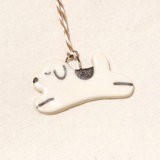 Mini Ceramic Ornament - Jumping Doggy