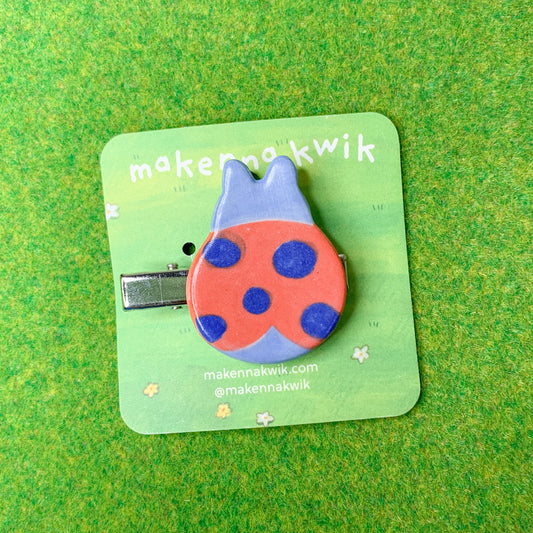 Ceramic Hair Clip - Ladybug