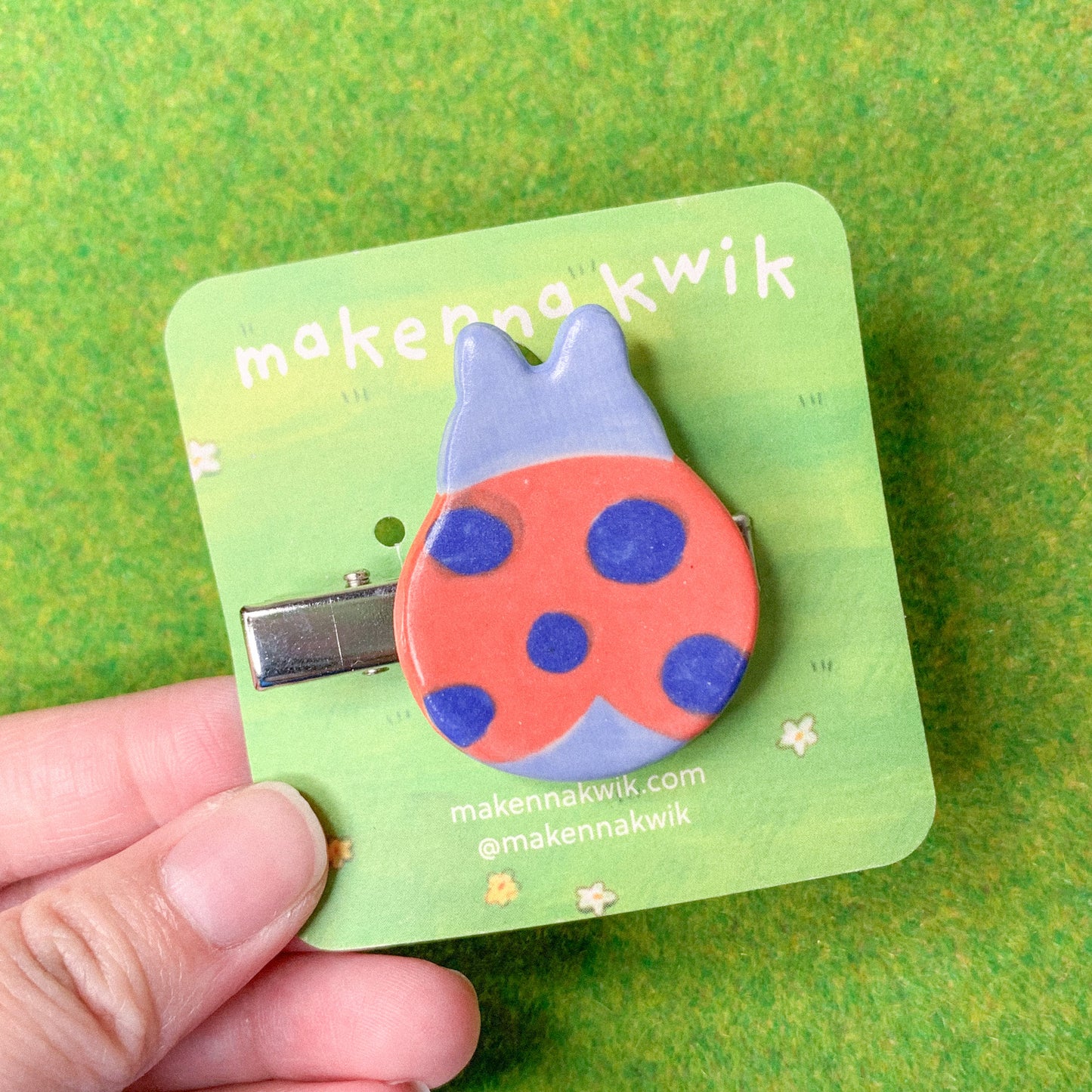 Ceramic Hair Clip - Ladybug