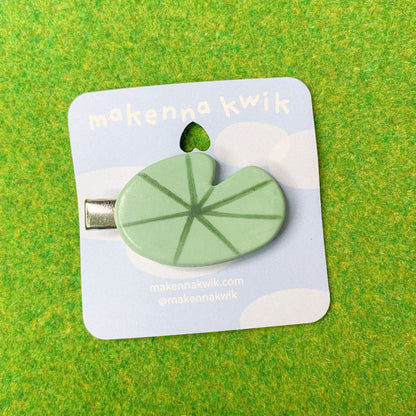 Ceramic Hair Clip - Lily Pad