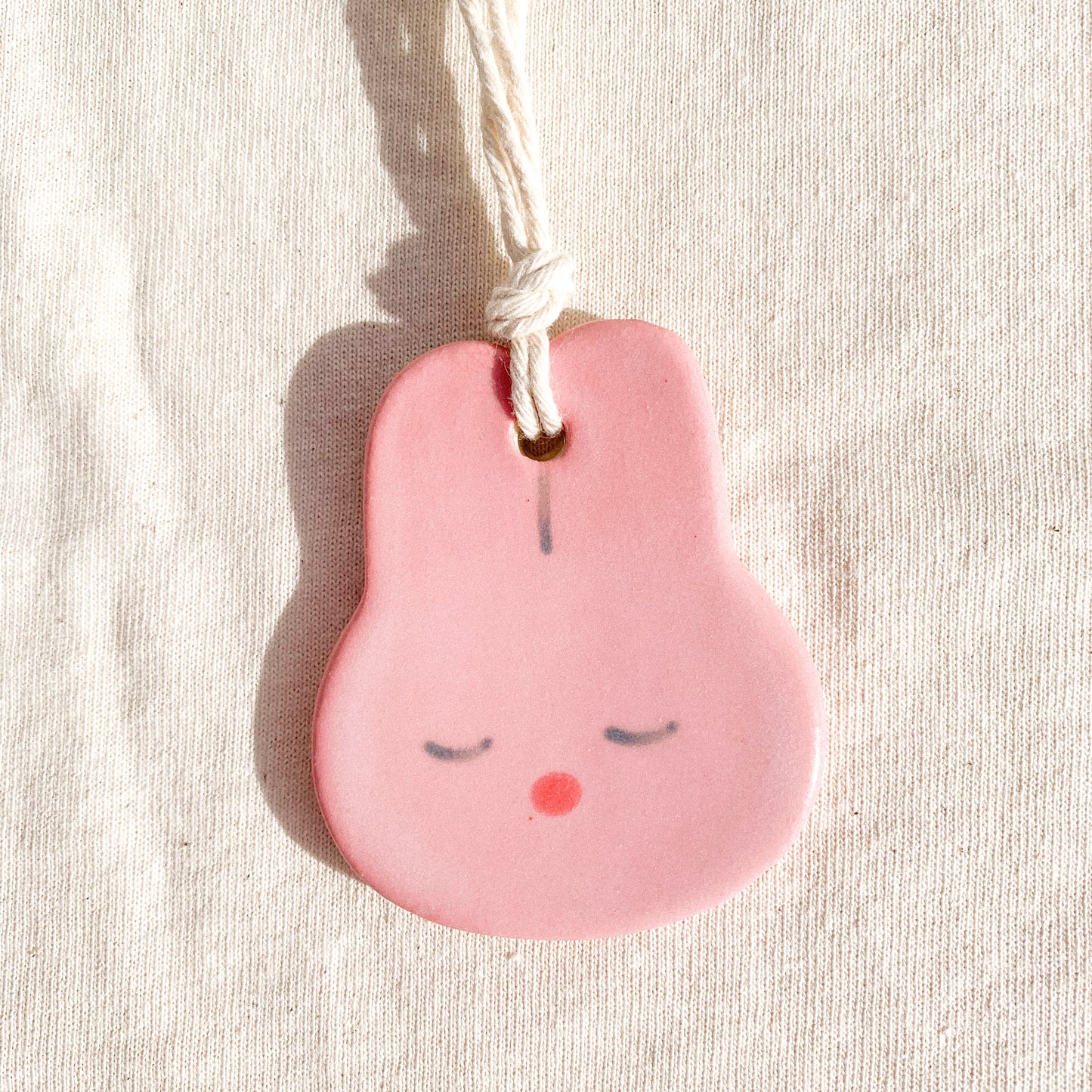 Pink Bunny Ceramic Ornament