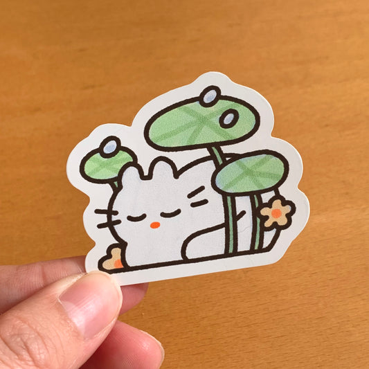 Nasturtium Cat Matte Vinyl Sticker