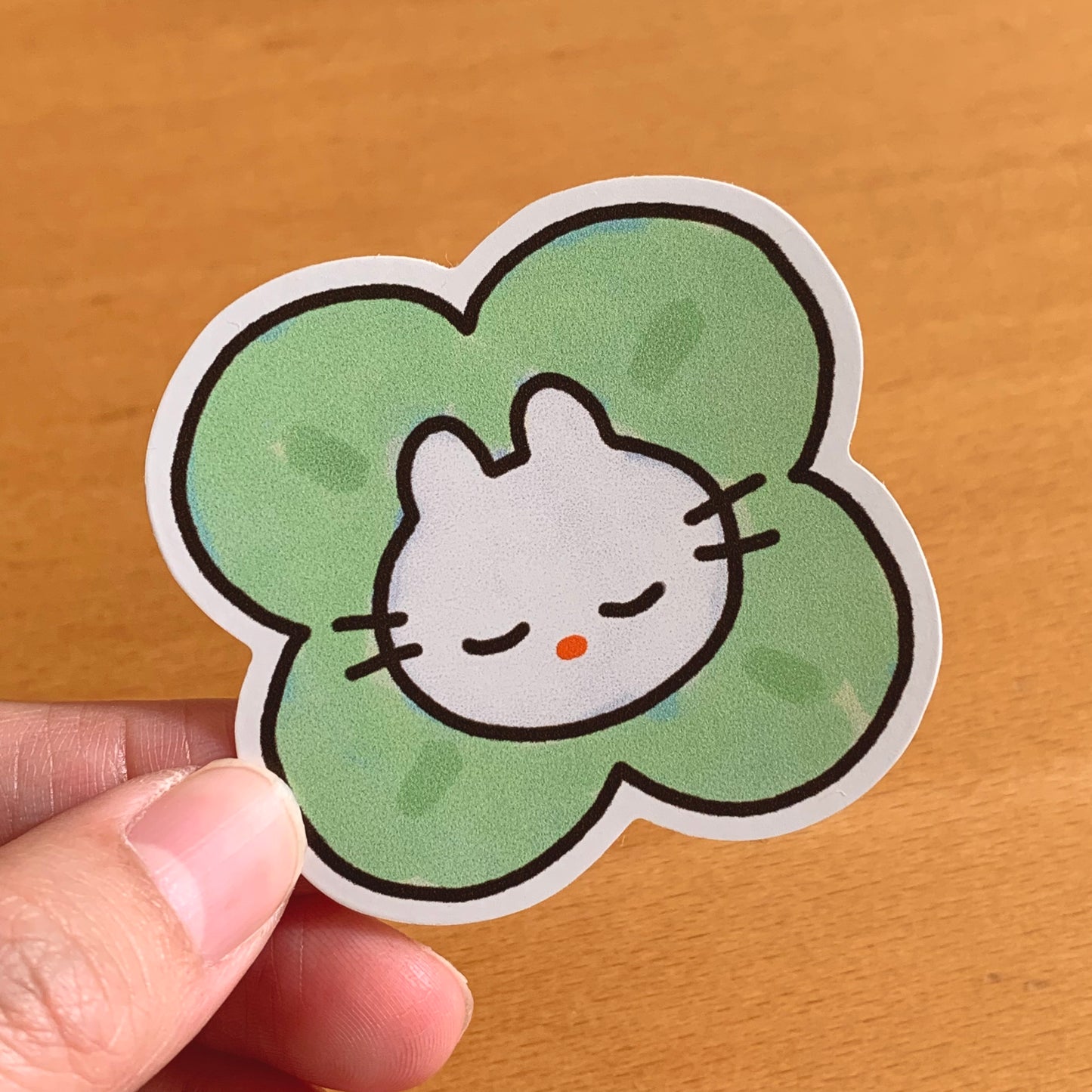 Clover Cat Matte Vinyl Sticker