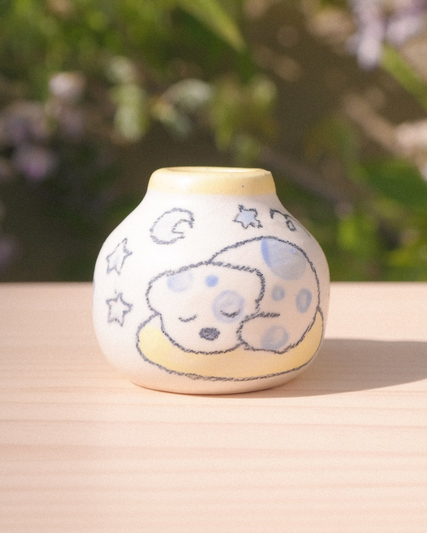 Sleepy Dog Mini Vase