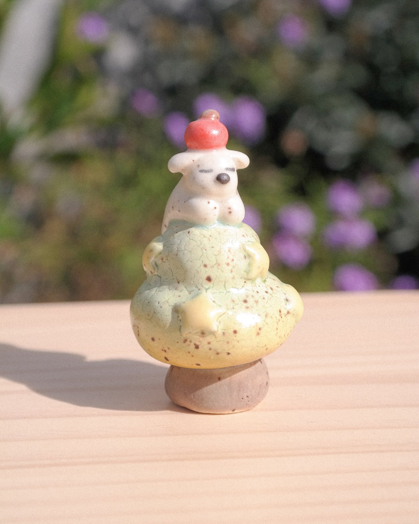 Tree Dog Ceramic Figurine