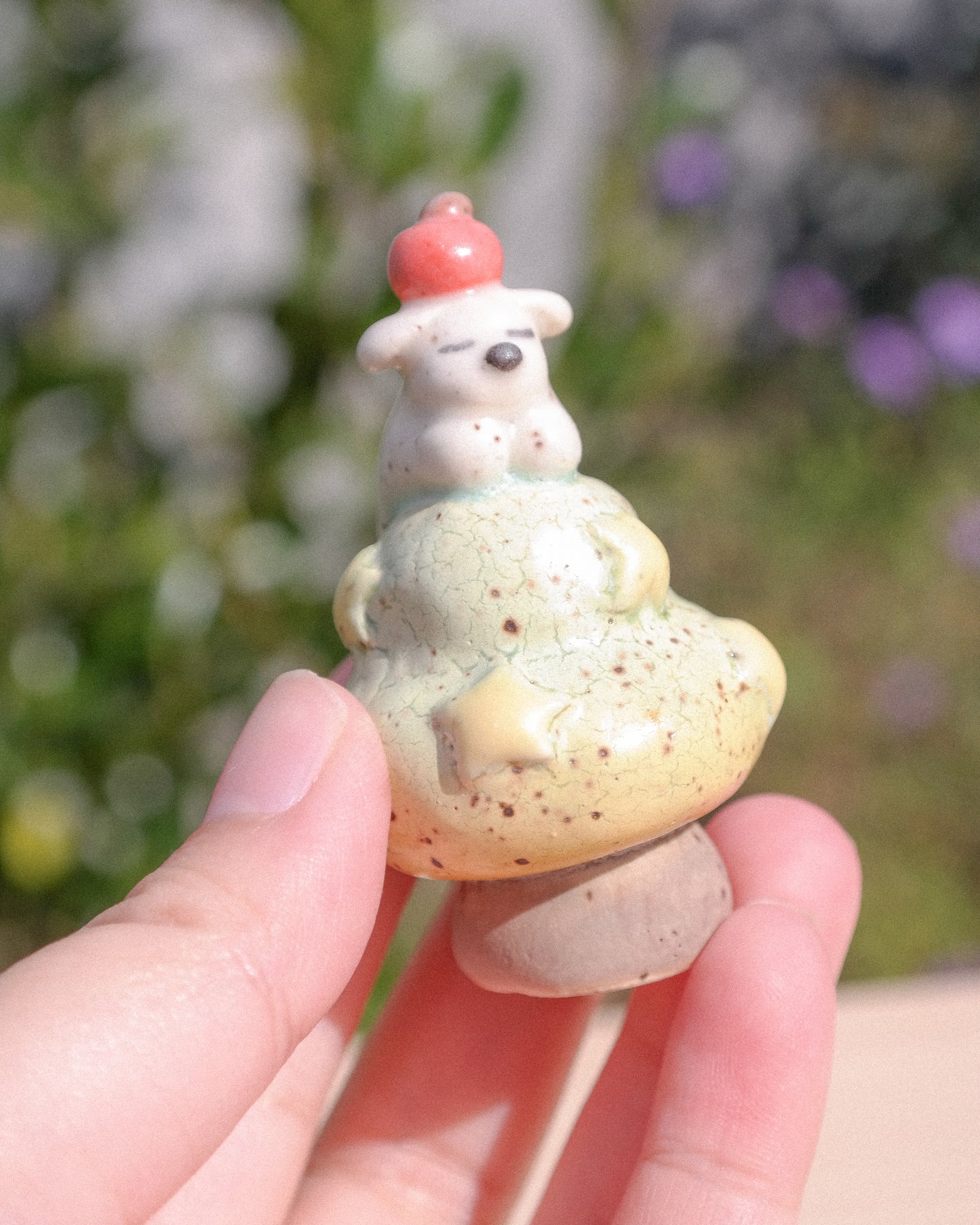 Tree Dog Ceramic Figurine