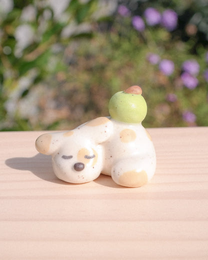 Sleepy Dog Ceramic Figurine