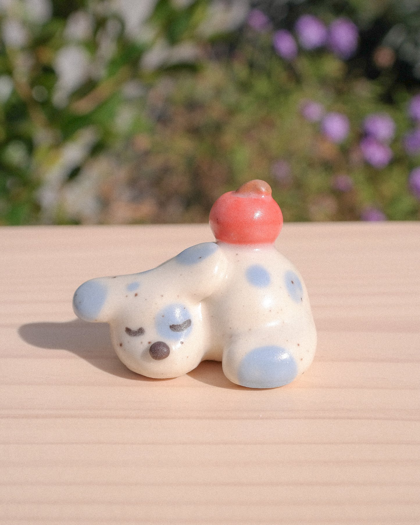 Sleepy Dog Ceramic Figurine