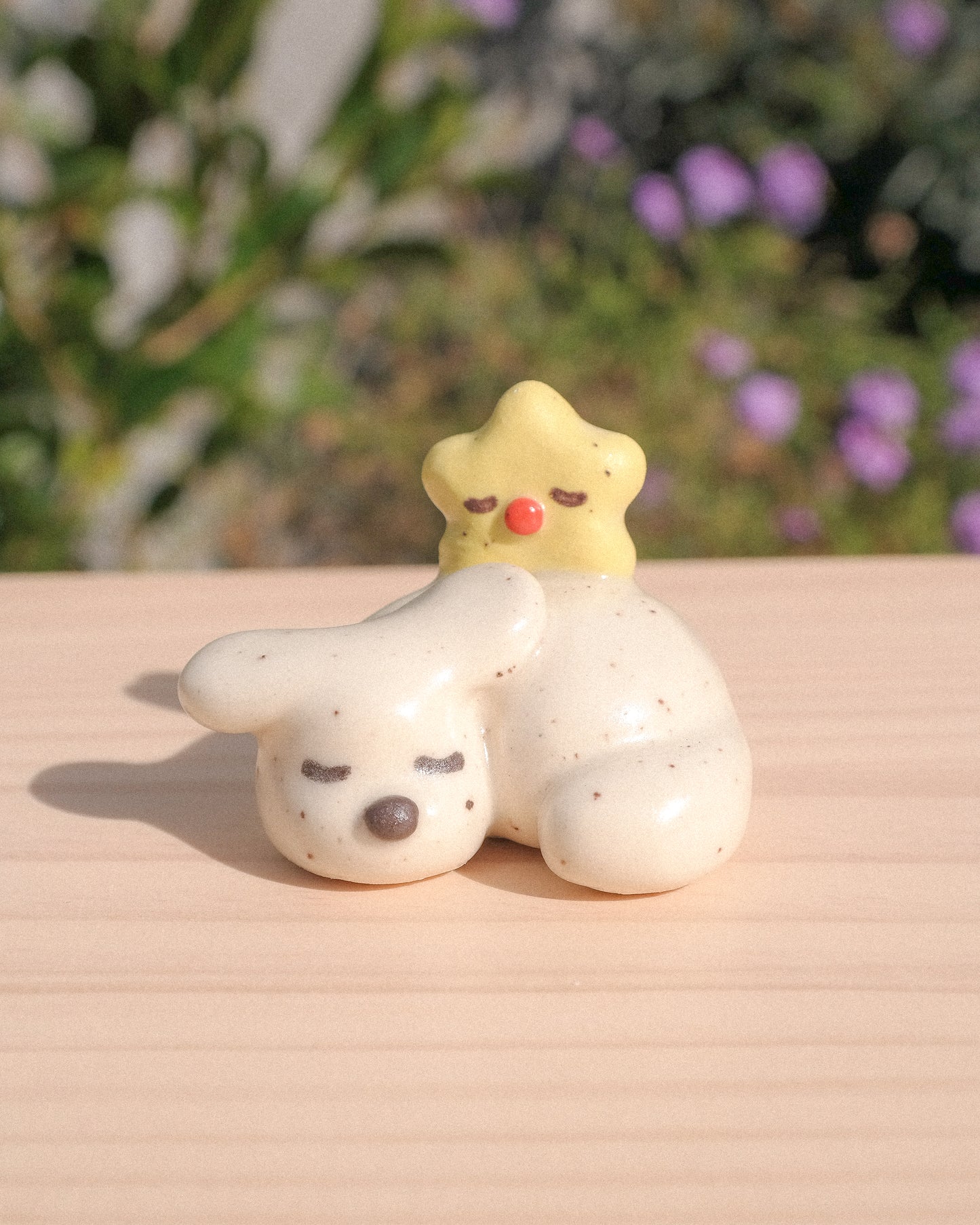 Sleepy Dog Ceramic Figurine