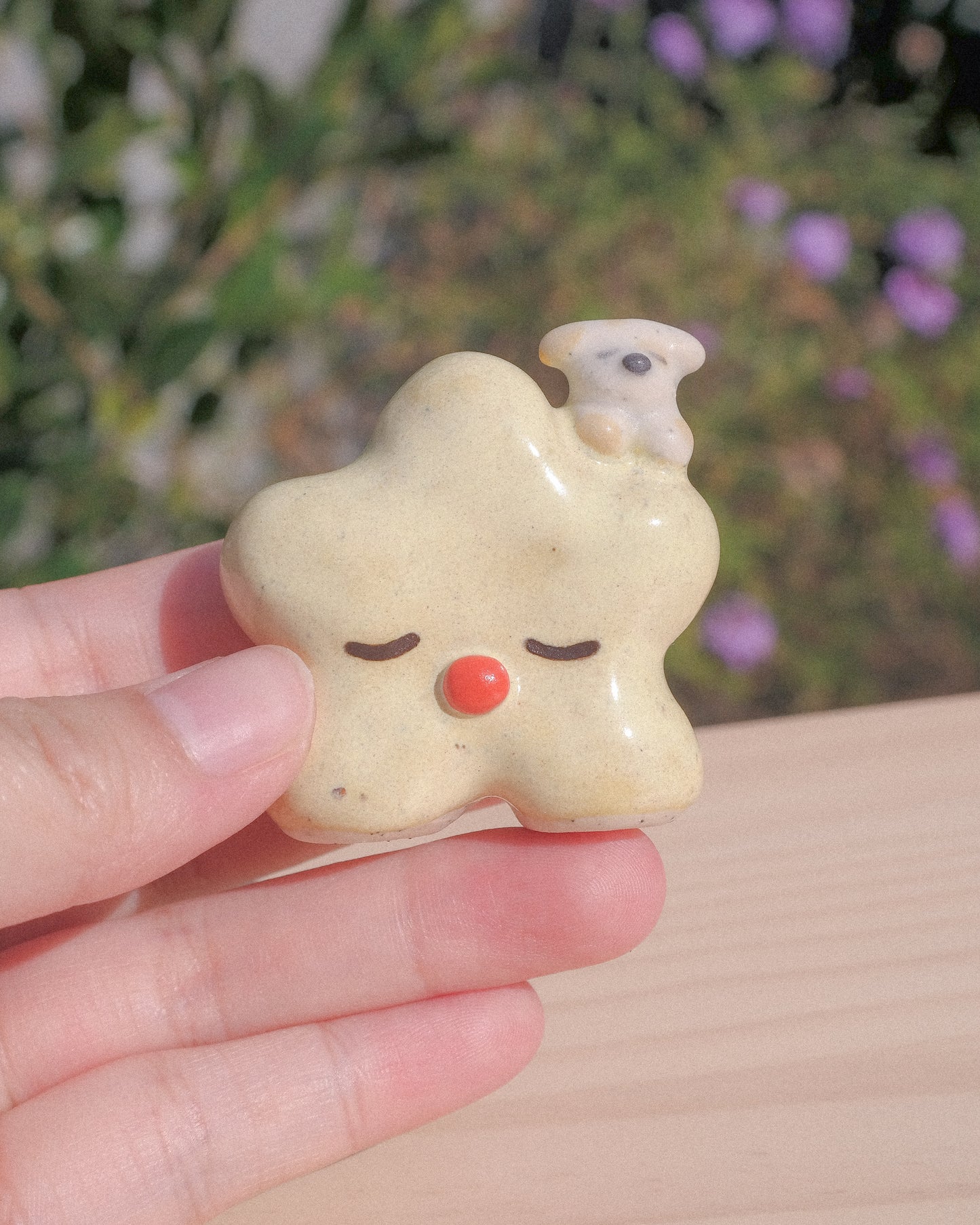 Tiny Star Dog Ceramic Figurine