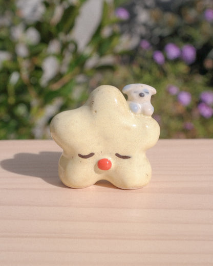 Tiny Star Dog Ceramic Figurine