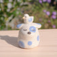 Fancy Stump Dog Ceramic Figurine