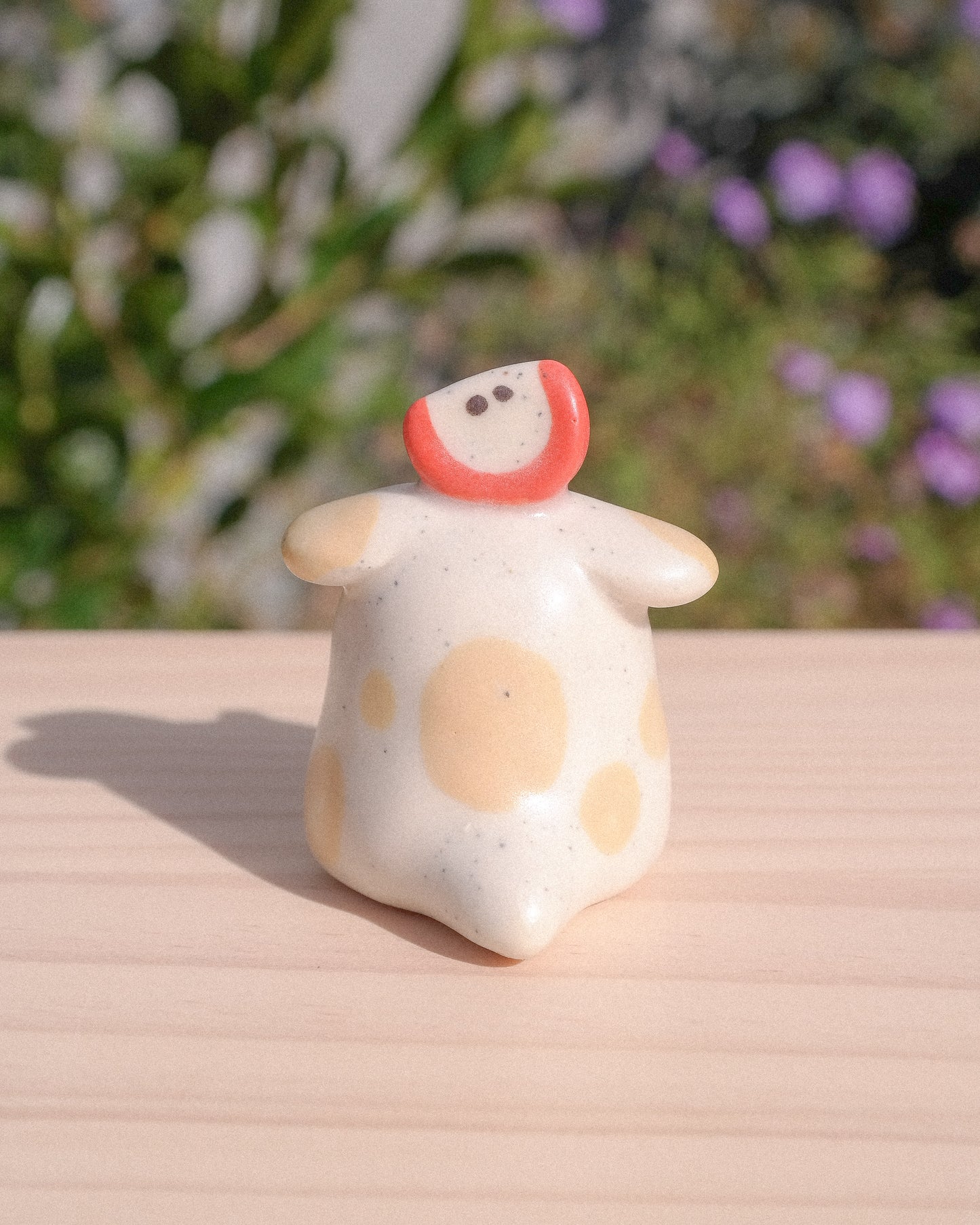 Fancy Stump Dog Ceramic Figurine