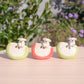 Tiny Apple Slice Dog Ceramic Figurine