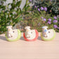 Tiny Apple Slice Dog Ceramic Figurine