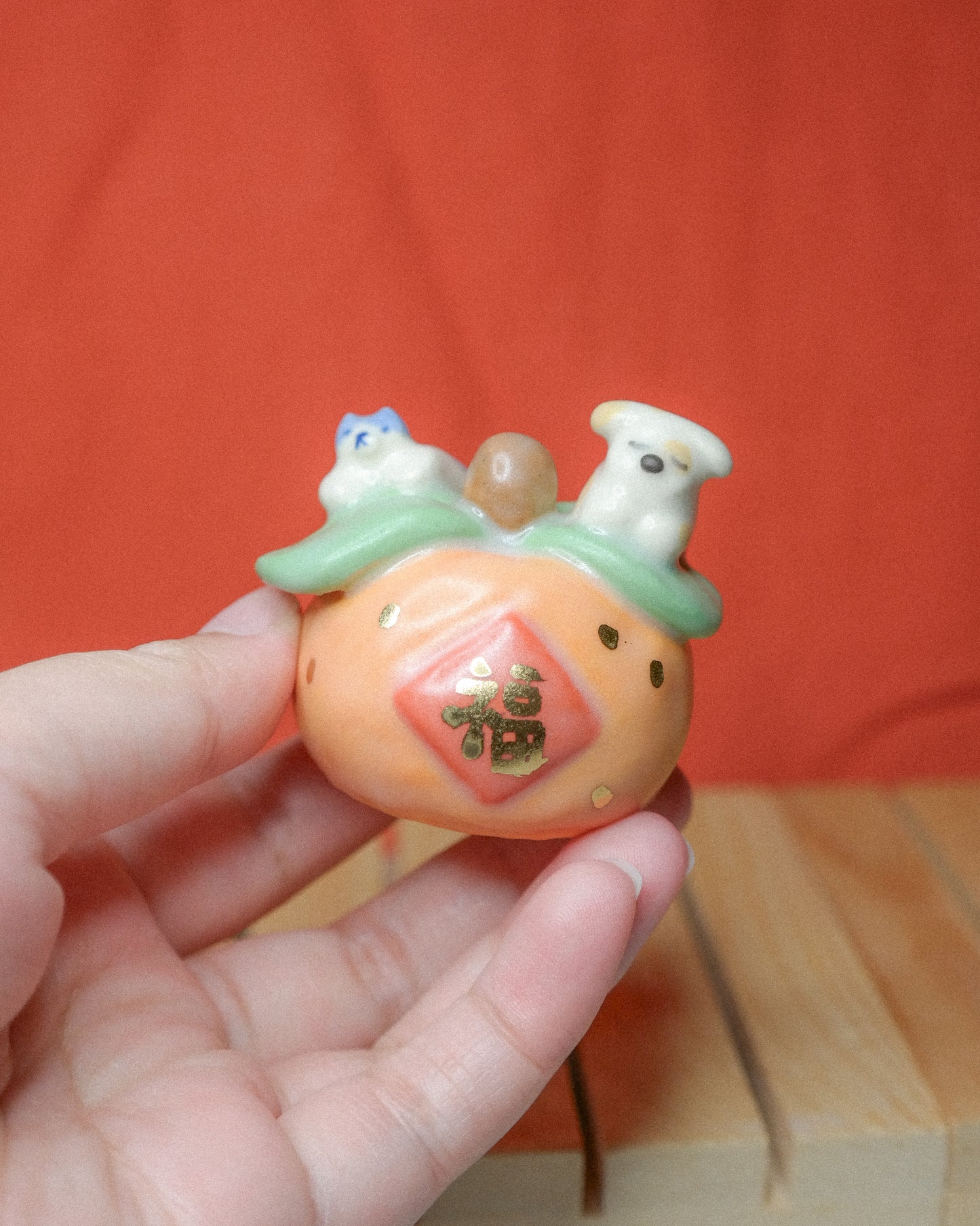 Woody Makes Things x Makenna Kwik Lucky Orange Ceramic Figurine