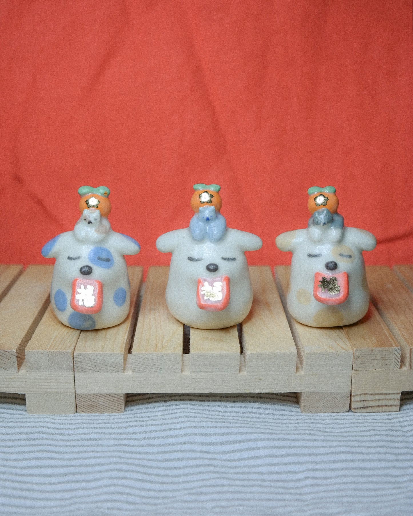 Woody Makes Things x Makenna Kwik Red Envelope Friends Ceramic Figurine