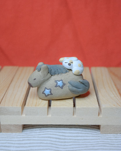 Woody Makes Things x Makenna Kwik Brown Horse + Dog Ceramic Figurine