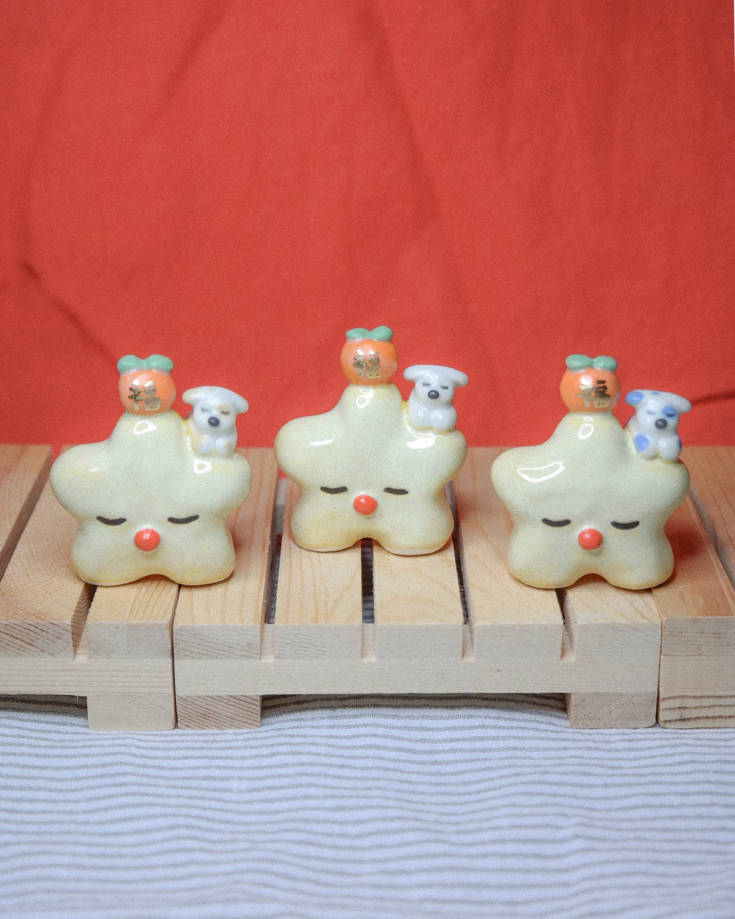 Lucky Tiny Star Dog Ceramic Figurine