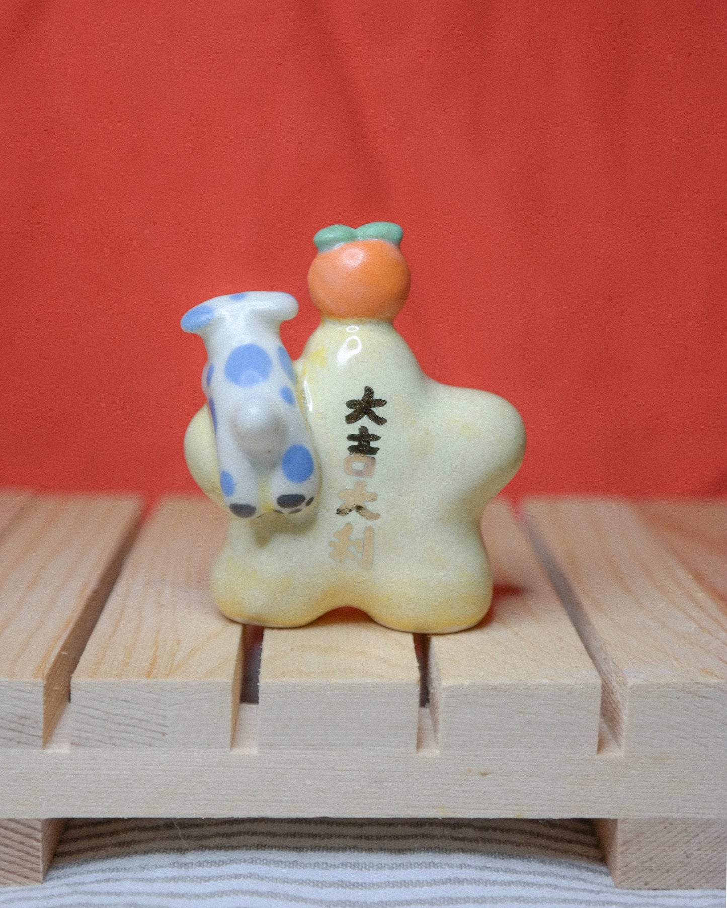 Lucky Tiny Star Dog Ceramic Figurine