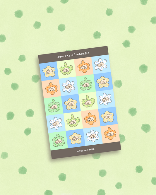 Seasons of Wheatie Matte Vinyl Sticker Sheet
