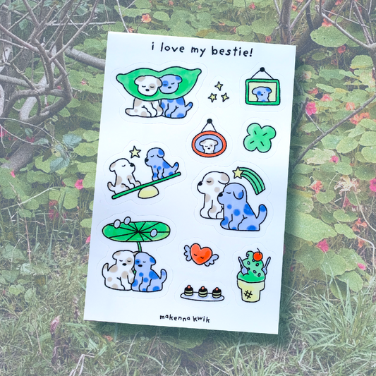 i love my bestie! Vinyl Sticker Sheet