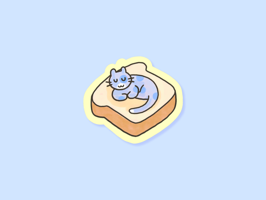 Cat Bread Matte Vinyl Sticker